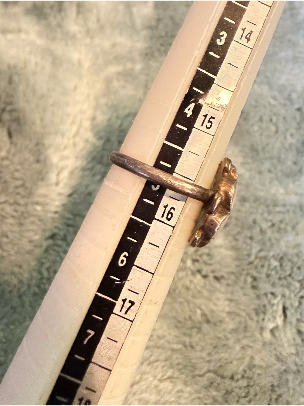 Vintage Zuni Sterling Silver Mother of Pearl & Turquoise Flower Ring - Size 5 - Picture 2 of 7